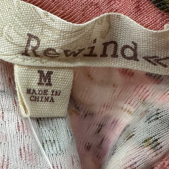 Rewind Floral Skater Dress Medium Sleeveless Pleated Peachy Color Brand New - Picture 4 of 15